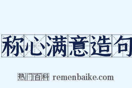 称心满意造句是什么意思的图片